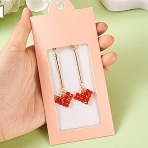 16pcs with Clear Window Kraft Paper Jewelry Display Box small business minimal